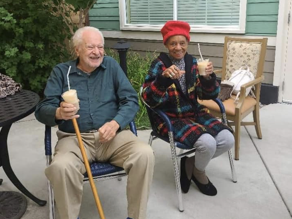 Memory Care Residents with Ice Cream in Lacey WA