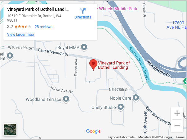 Vineyard Park of Bothell Landing Google maps screenshot